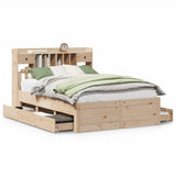 Bookcase Bed without Mattress 150x200 cm King Size Solid Wood Pine 3308957
