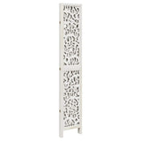 Room Divider 4 Panels White Solid Wood Paulownia 358740