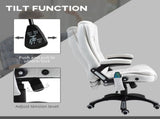Massage Recliner Chair Heated Office Chair with Six Massage Points Linen-Feel Fabric 360&deg Swivel T3398P344504