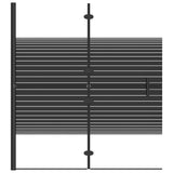 Folding Shower Enclosure ESG 120x140 cm Black 150742