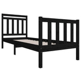 Bed Frame without Mattress Black Small Single Solid Wood 3100683