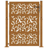Garden Gate 100x125 cm Weathering Steel Leaf Design 4100965