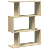 Room Divider Bookcase 3-Tier Sonoma Oak 70x24x97 cm Engineered Wood 858113