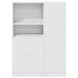 2 Piece Kitchen Cabinet Set White Engineered Wood 3324142