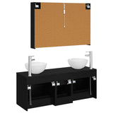 Bathroom Furniture Set 4 pcs Black Oak 3406744