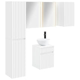 Bathroom Cabinet Set 5 pcs White Engineered Wood 3407351