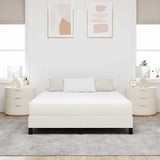Bed Mattress with Mattress Cream 140 x 200 cm Fabric 42008293