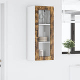 Wall Glass Cabinet LUCCA Smoked Oak 40 x 31 x 100 cm 885100