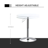 Bar Table 60cm Adjustable Height Round Bistro Table w/ Swivel Top Metal Frame Counter Surface T3398P342297