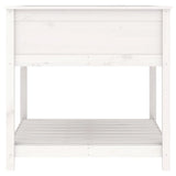 Planter with Shelf White 82.5x82.5x81 cm Solid Wood Pine 823795
