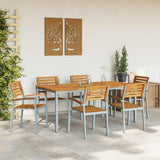 Garden Dining Set 7 pcs Grey Solid Acacia Wood 3284410