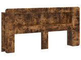 Headboard Cabinet with Storage Smoked Oak Engineered Wood 8001287