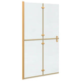 Walk-In Shower Wall Folding Gold 110 x 6.5 x 190 cm 42017973