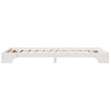 Bed Frame White 90 x 200 cm Solid Pine Wood 872879