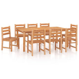 9 Piece Garden Dining Set Solid Wood Teak 3157192