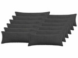 Cushion Cover 12 pcs HEERLEN Dark Grey 40 x 80 cm Boucl 909948