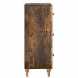 Drawer Cabinet Smoked Oak 33 x 34.5 x 90 cm Engineered Wood 894160