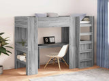 Loft Bed Frame with Desk with Storage Grey Sonoma 75 x 190 cm 3410432