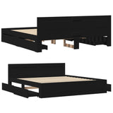 Bed Frame with Headboard without Mattress Black 200x200 cm 3295535