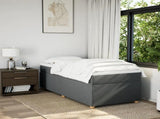 Box Spring Bed with Mattress Dark Grey 90x200 cm Fabric 3285346