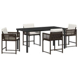Garden Dining Set 5 pcs Brown Poly Rattan 3380755
