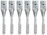 Ground Spikes 6 pcs Silver 7x7x56 cm Galvanised Steel 145436