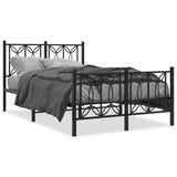 Metal Bed Frame without Mattress with Footboard Black 120x190cm 376143