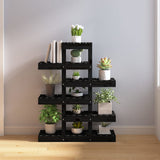 Plant Stand Black 85x25x109.5 cm Solid Wood Pine 822091
