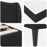 Bed Frame with Headboard Black 90 x 190 cm Velvet 3415276