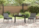 Garden Dining Set 3 pcs Grey Powder-Coated Steel 3379226