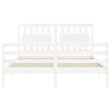 Bed Frame without Mattress White King Size Solid Wood 3194317