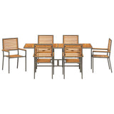 Garden Dining Set 7 pcs Grey Poly Rattan 3365451