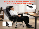 Office Chair with 6-point Vibration Massage and Heat, Fabric Desk Chair with Footrest, High Back, T3398P552511