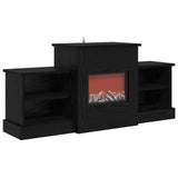 Electric Fireplace Black Oak 110 x 30 x 50 cm Engineered wood 8021160