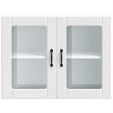 Kitchen Wall Cabinet with Glass Door Lucca White Engineered Wood 853847