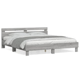 Bed Frame Grey Sonoma Engineered wood, Plywood slats King 3207404