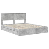 Storage Bed Concrete Grey 160 x 200 cm Engineered Wood 3410780