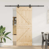 Sliding Door with Hardware Set 85x210 cm Solid Wood Pine 3332635