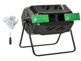 160L 360&deg Rotating Dual Chamber Composter - Black T3398P377637