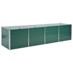 ZNTS Garden Raised Bed Galvanised Steel 320x80x77 cm Green 44845