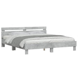 Bed Frame Concrete grey Engineered wood, plywood Double Bed Frame 3207521