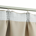 Blackout Curtains with Hooks 2 pcs Beige 140x225 cm 134447