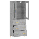 Highboard Concrete Grey 69.5x34x180 cm Engineered Wood 3198397