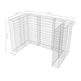 Gabion Double Wheelie Bin Surround Steel 180x100x120 cm 142559