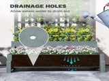 2-Tier Garden Bed with Trellis, Wooden Elevated Planter Box with Drainage Holes, Outdoor T3398P328034