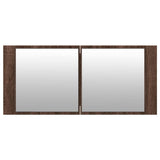 LED Bathroom Mirror Cabinet Brown Oak 100x12x45 cm 834961