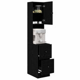 Kitchen Sideboard with Drawer Black Oak 32 x 50 x 180 cm 871379