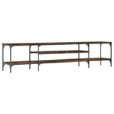 TV Cabinet Smoked Oak 201x35x45 cm Engineered Wood&Iron 831815