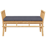 Garden Bench with Cushion Brown 110 x 38 x 65cm Bamboo 4108078