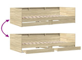 Bed Frame with Storage Sonoma Oak 80 x 200 cm Engineered Wood 3429638